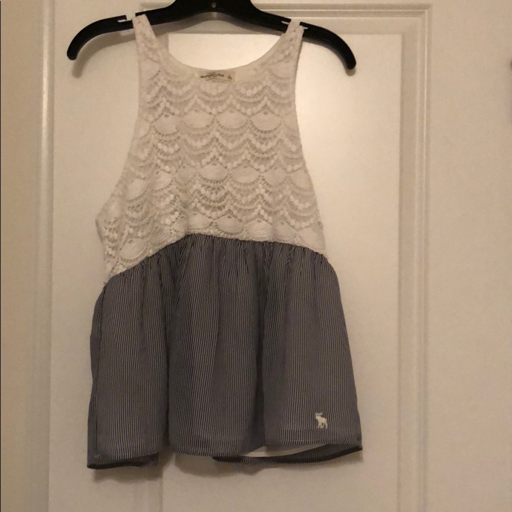 Abercrombie lace detail embroidered and pinstripe